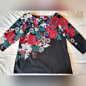 Charter Club floral tunic top xxl